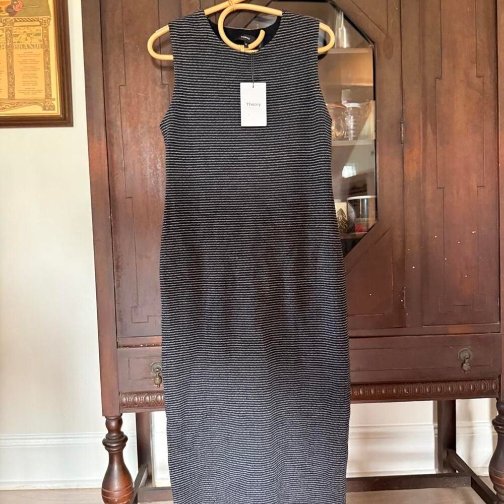 Theory Women's Grey and Black Dress